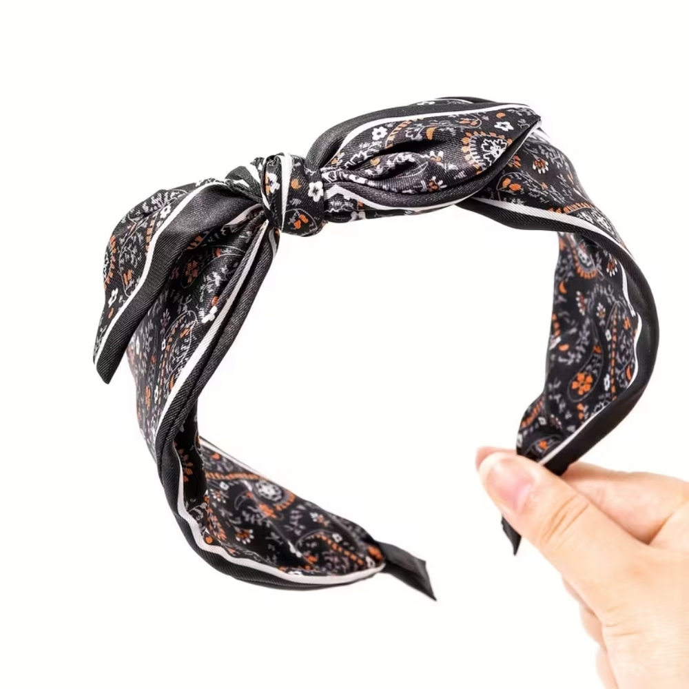 Boho Paisley Wide Satin Headband